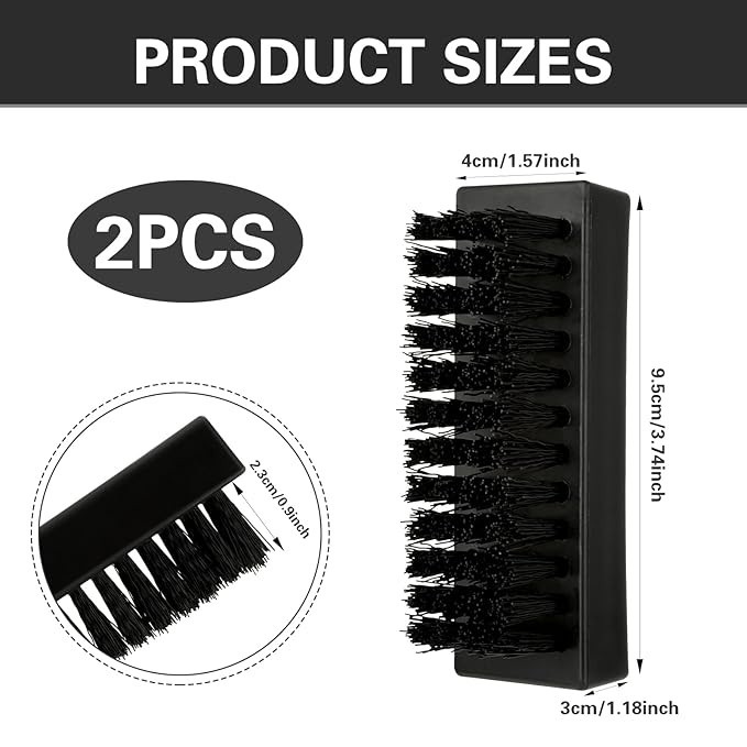Amabro 2 PCS Hand Nail Brushes, Fingernail Scrubber Brush for Cleaning Hand Toes Black Stiff Bristle Scrub Brush Cleaner for Men Women Mechanics Gardeners Scrubbing Fingers Foot