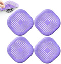 4 Pcs Shower Drain Hair Catcher Bathtub Stopper Home Drain Protectors Drain Cover with Sucker Water Trap Sink Cover for Bathroom Bathtub and Kitchen (Purple)