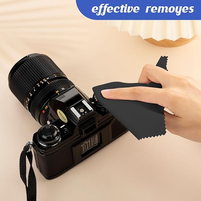 Leelosp 300 Pcs Glasses Cleaning Cloth Microfiber Glasses Wipes Assorted Colors Cloth for Cleaning Eyeglasses Camera Lens Cell Phones Laptops LCD TV Screens and More, 6 x 7 Inch(Black)