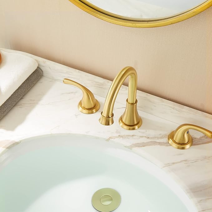 Fransiton Bathroom Sink Drain Stopper, 1.1-1.77 Inch Basin Pop Up Sink Drain Stopper, Anti Clogging Drain Plug with Detachable Hair Catcher,Brushed Golden