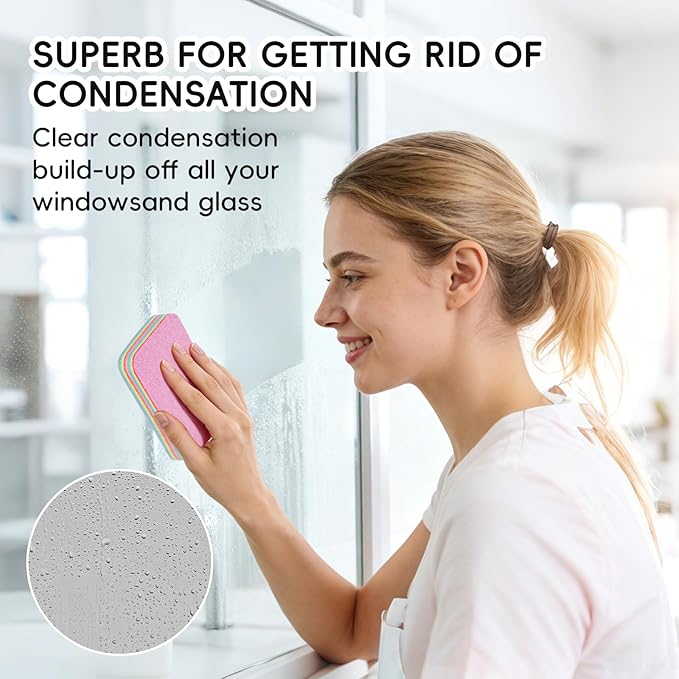 Super Absorbent 12-Layer Microfiber Sponge Block, Tearable for Multiple Uses, Multi-Color Rainbow Design Drip-Free Large Sponges for Home, Kitchen, Bathroom, Damp Dusting & All-Purpose Clean