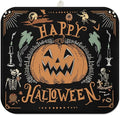 Halloween Dish Drying Mat for Kitchen Counter,Vintage Halloween Pumpkin Skull Ghost Pattern Microfiber Drying Mat,Washable Absorbent Countertop Holiday Dish Mat Drain Pad,16x18Inch