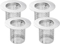 uxcell 4 Pack Shower Drain Strainer, 2" x 2.6" 304 Stainless Steel Floor Drain Strainer Deep Sink Hair Catcher for Kitchen Bathroom Balcony Floor Drain, Fit Hole Size from 1.5" to 2.6"