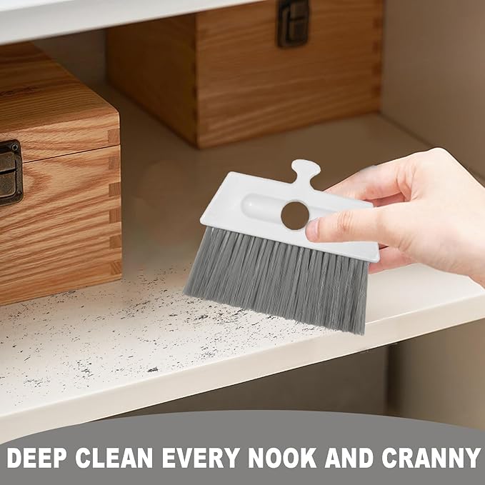 Mini Broom and Dustpan Set – Ultra-Thin Small Broom and Dustpan Set for Tight Spaces Compact Dust Pan and Mini Hand Broom Combo Effortless Cleaning with Wall-Mountable Design