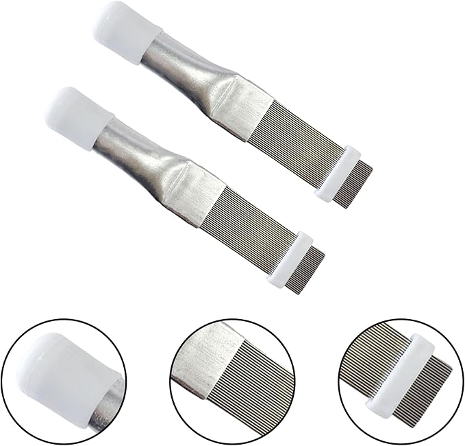 4-Pack AC Fin Comb Straightener – Air Conditioner Cleaner Tool for Condenser & Evaporator Coils, Includes Coil Brush for AC Unit Maintenance & Radiator Cleaning