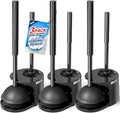 3Pack Toilet Brush and Plunger Set, Extended Handle Plunger,Toilet Bowl Brush Plunger Set,Bathroom Cleaning Tools,Toilet Brush Plunger Combo,Cleaning Brush,Cleaning Supplies(20inch)