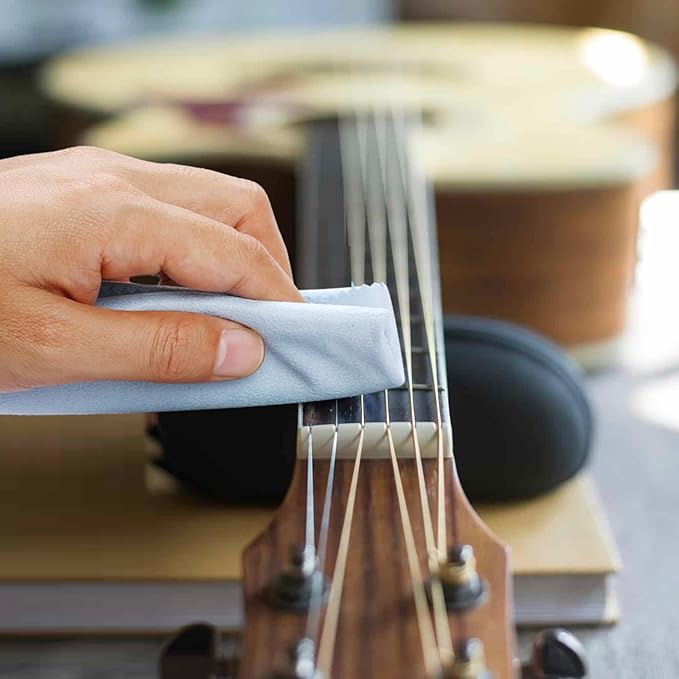 4 PCS Soft Cloth for violin 11.8x11.8inch Instruments Cleaning Cloths Microfiber Clean Cloths Soft Lint Free Guitar Cleaning Cloth for Guitar Violin Piano Brass Trumpet Sax Flute, Blue