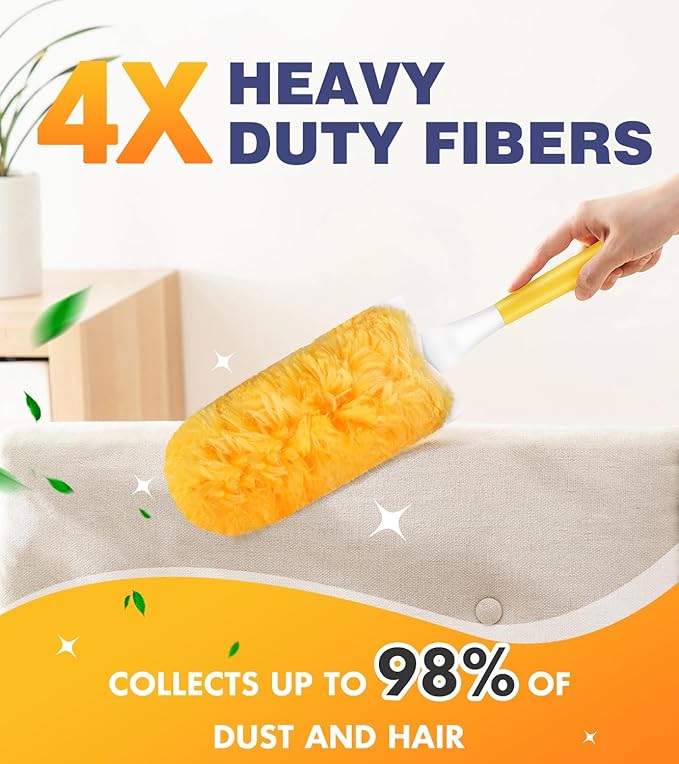 30 Count Duster Refills for Swiffer Dusters, 360° Heavy Duty Duster for Swiffer Duster Refill Unscented Disposable Duster Refills for Cleaning Home, Office, Corners, Blinds, Car (1 Handle)
