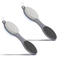 2 Pieces 4 in 1 Pedicure Tool Foot Scrubber Brush Foot File Callus Remover with Foot Rasp, Pumice Stone, Nail Cleaning Brush and Sand Paper for Dry and Wet Foot Care Dead Skin Remover (Gray)
