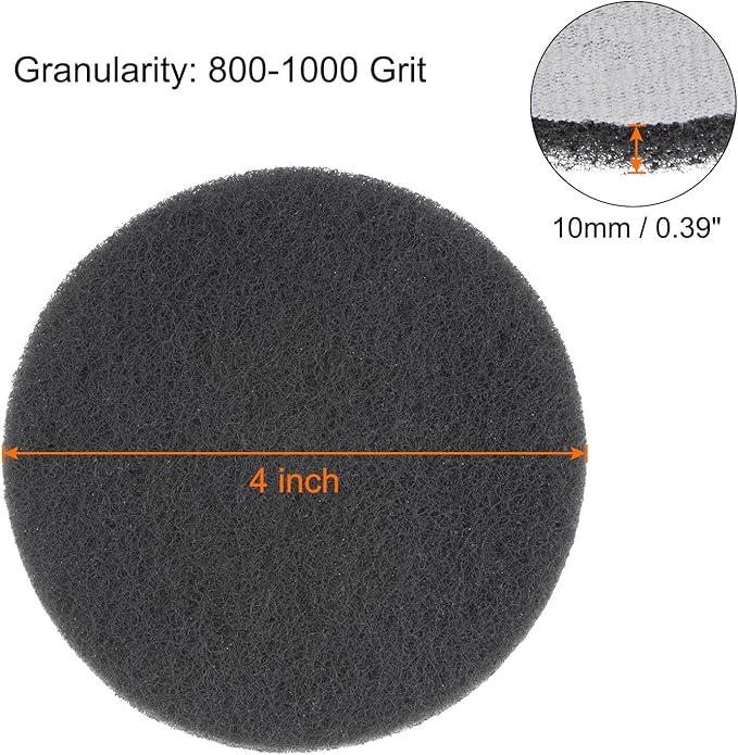 HARFINGTON 8pcs Drill Power Brush 4 Inch Tile Scrubber Scouring Pads 800-1000 Grit for Bathroom Kitchen Household Cleaning