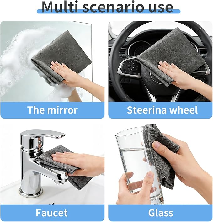 10PCS Thickened Magic Cleaning Cloth,Reusable Magic Cleaning Cloths for Glass, Streak Free Microfiber Magic Cleaning Cloth,Cleaning Wipes for Windows Glass,Kitchen and Cars