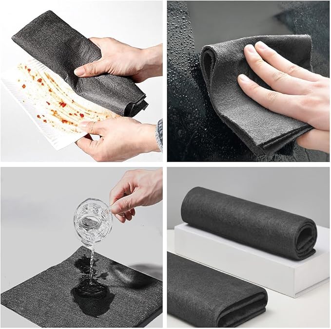 Fliwos Thickened Magic Cleaning Cloth, 2026 Upgrade Reusable Streak Free Cleaning Cloths, Microfiber Cleaning Rags, Multipurpose Lint Free Glass Wiping Towels for Kitchen, Window, Cars (10, 12×16 in)