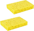 Multi-Use Cellulose Kitchen Sponges Compressed Cellulose Sponges, Non-Scratch, Dish Sponge for Kitchen Bathroom Cars, Funny Cut-Outs DIY (2, Light Yellow)