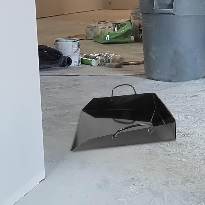 VOSAREA Handheld Dustpan with Handle, Reusable Metal Dust Pan for Household Cleaning, Thickened Small to Large Dustpan for Sand, Garbage, and Workshop Use