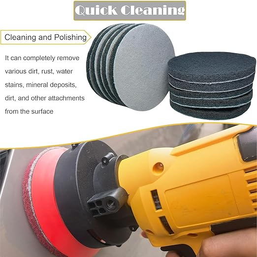 10 Pack 5 Inch 800 Grit Scrubber Scouring Pads Flocking Scuff Pads -5" Hoop and Loop Scuff Pads Conditioning Discs Polishing Pad for Furniture Automotive Cleaning, Rust Removal