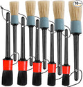Detailing Brush Set - 10 Pcs Detail Brushes Car Detailing, Auto Boar Hair Car Detail Brush for Cleaning Car Interior Exterior, Vehicles Wheels Leather Engine Dashboard