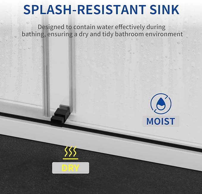 56-60 in. W x 76 in. H Double Sliding Frameless Shower Door, 5/16" (8mm) Tempered Glass with Double Nano Coating, Easy-to-Clean Bathroom Glass Door （Matte Black）