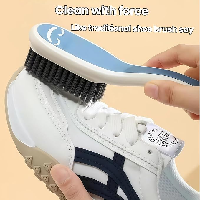 2 PCS Soft Bristle Shoe Brush Set – Long Handle & Short Handle Scrubbing Brushes – Gentle Bristle Cleaner Kit for Sneakers, Canvas Shoes, Laundry, and Household Cleaning
