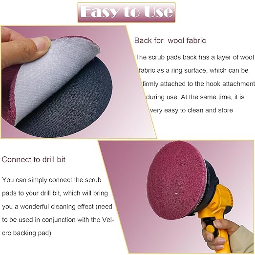 10 PCS 5 Inch 400 Grit Scrubber Scouring Pads Flocking Scuff Pads -Hoop and Loop Scuff Pads Conditioning Discs Polishing Pad for Furniture Automotive Cleaning, Rust Removal
