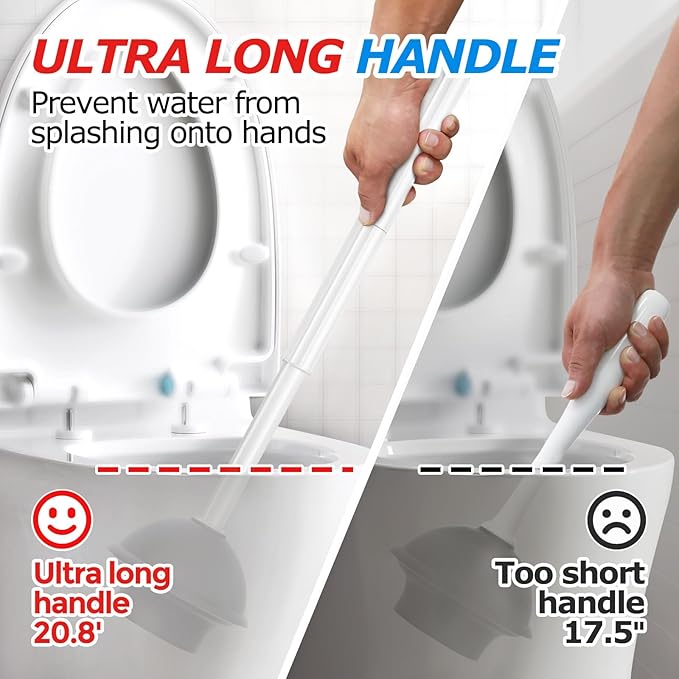3 in 1 Toilet Brush and Plunger Set,Toilet Bowl Brush Plunger Set,Toilet Brush Plunger Combo,Cleaning Brush,Cleaning Supplies, Crevice Cleaning Brush, Bathroom Cleaning Tools, Pearl White