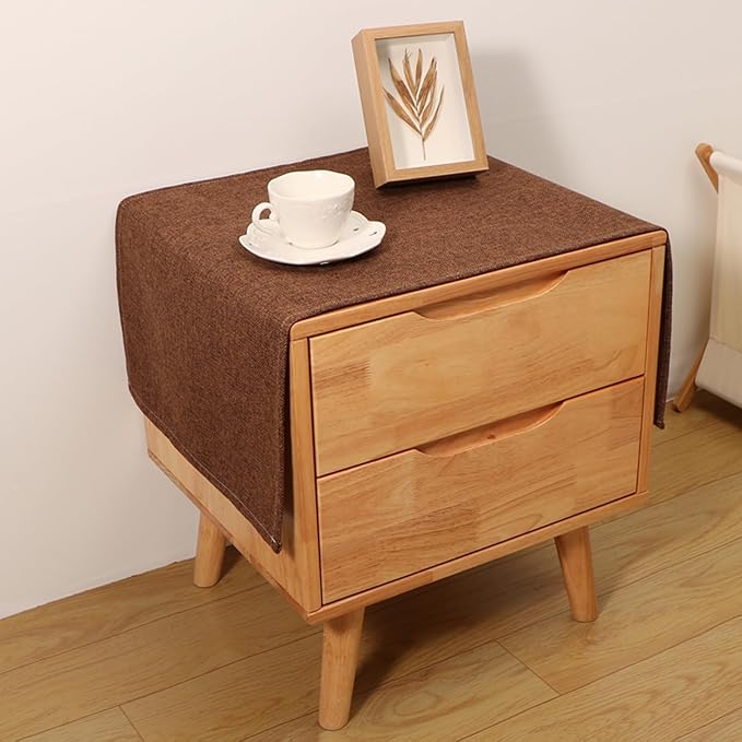 Small Bedside Tablecloth Table Dustcover End Tabletop Home Decoration Fabric Tablecloth Nightstand Table Covering Doilies for Furniture Décor (16×35inch) Coffee
