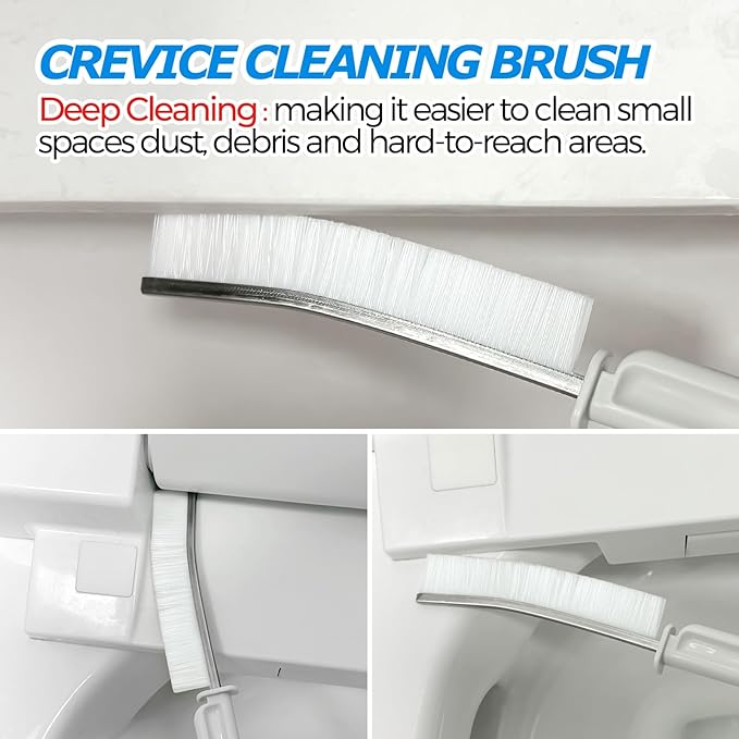 3 in 1 Toilet Brush and Plunger Set,Toilet Bowl Brush Plunger Set,Toilet Brush Plunger Combo,Cleaning Brush,Cleaning Supplies, Crevice Cleaning Brush, Bathroom Cleaning Tools, Pearl White