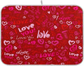 Happy Valentine's Day Dish Drying Mat for Kitchen Red Pink Heart Love Words Microfiber Drying Mats Absorbent Reversible Dish Pad Medium Dish Draining Mat 16x18 inch