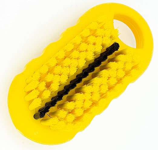 SPARTA 5 Inch Hand and Nail Brush with Stiff Polyester Bristles, Polypropylene Body, Color Coded Scrub Brush for Commercial Foodservice and Industrial Use, Yellow (Pack of 12)