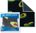 Quick Cloth Microfiber Glasses Cleaning Cloths – 8x8, Avocado, 1 Pack with Case | Double-Sided Lens Cleaner for Eyeglasses, Camera, Screens & Glass | Reusable Microfiber Glass Polishing Cloths