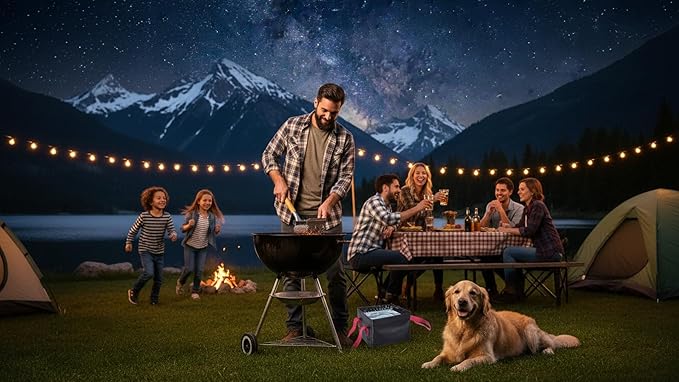 HOUSE AGAIN Grill Brush Bristle Free, 304 Stainless Steel Food-Grade Brush Head with Scraper, Safe BBQ Outdoor Grill Cleaning Brush Strong Barbecue Brush Cleaner Non Wire for Grill Grate/Wooden Handle