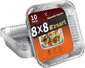 Aluminum Pans 8x8-10 Pack Disposable Foil Pans, Aluminum Roasting Trays for Holiday Cooking, Christmas, Parties Meal Prep, Storage, Heating and Baking