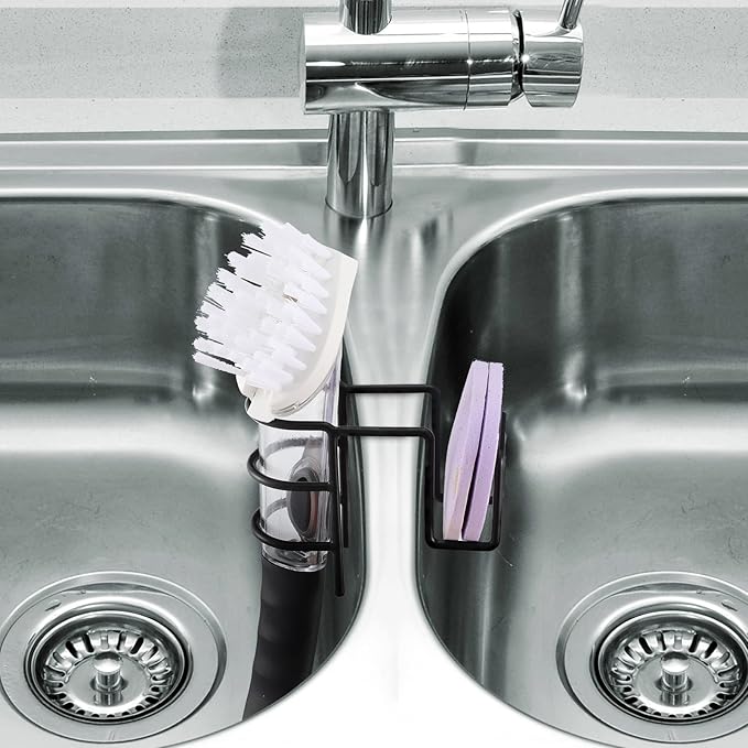 Blulu 2 Pieces Sink Dish Wand Brush Holder Kitchen Sink Caddy Organizer Sponge Storage Dish Scrubber Holder Kitchen Portable Storage Accessories for Home