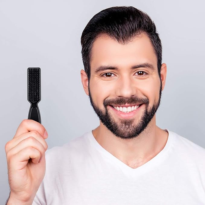 Patelai 12 Pcs Barber Clipper Brush Blade Trimmer Cleaning Brush for Fades Nail Neck Duster Manicure Salon(Black)