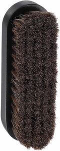 HARFINGTON Shoe Cleaning Brush 5"x2" Beech Wood Horsehair Boot Polish Brushes for Leather Shoes Boots Cloth Cleaner, Brown Black