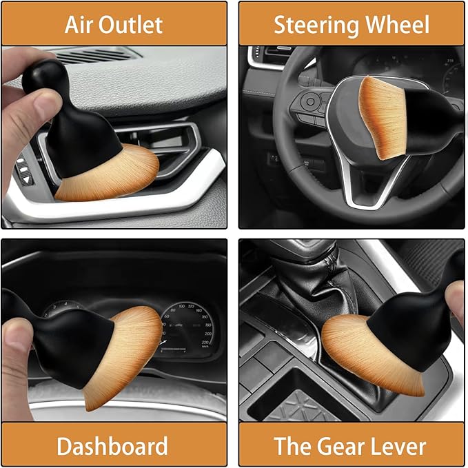 Car Interior Dust Brush, Auto Detailing Brush, Soft Bristles Car Cleaning Brushes, Tool for Air Conditioner Vents, Leather, Computer, Scratch Free, Car Interior Accessories