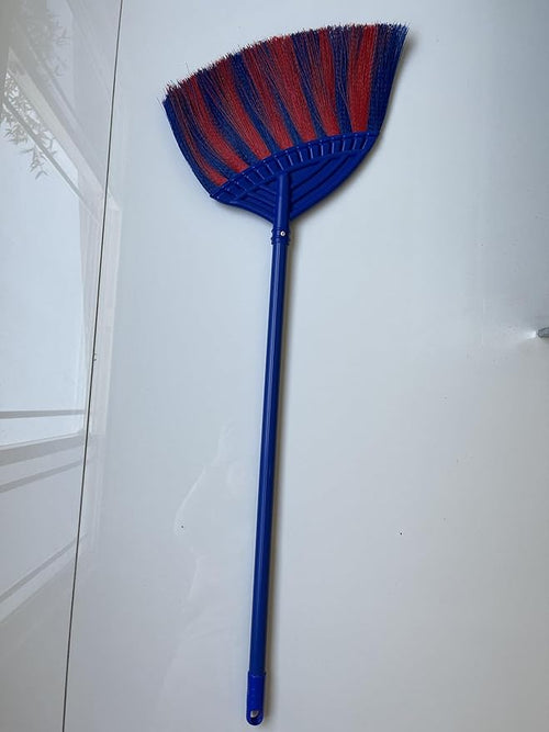 1 Pack Soft Sweeping Brooms /38” House Brooms for Sweeping Indoor& Outdoor Broom Cleaning/Asian Thailand Plastic Broom/Choi Nhua Thai LAN/Choi Nhua Quet Nha (1 pcs) (Blue Red)