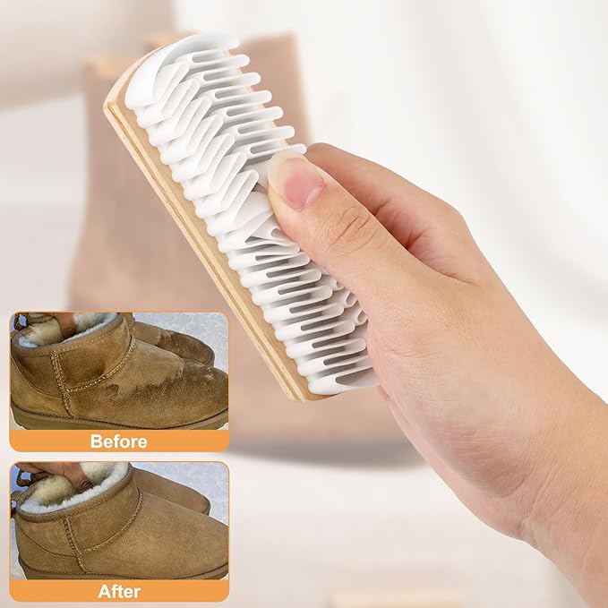 Suede Shoe Brush and Eraser,Rubber Shoe Brush, Shoe Brushs Eraser,Soft Suede Shoes Brushs Cleaner,Suede Cleaning Brush for Shoes,Bags,Jacket,Flocked & Matte Leather(2pcs