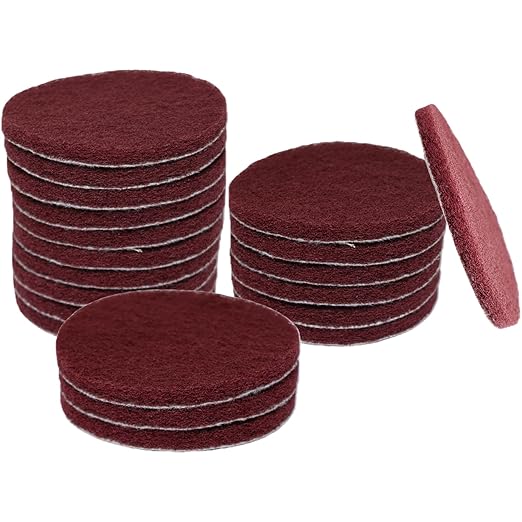 20 PCS 4 Inch 400 Grit Hoop and Loop Scrubber Scouring Pads Drill Scuffing Disc Flocking Scuff Pads, Conditioning Discs Polishing Pads for Furniture Automotive Cleaning, Rust Removal