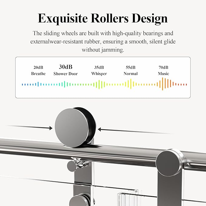 56-60" W x 76" H Frameless Single Sliding Shower Door, Bathroom Glass Shower Doors with 5/16" (8mm) SGCC Tempered Glass, Stainless Steel Towel Rail Handle and Heavy Duty Frame, Chrome