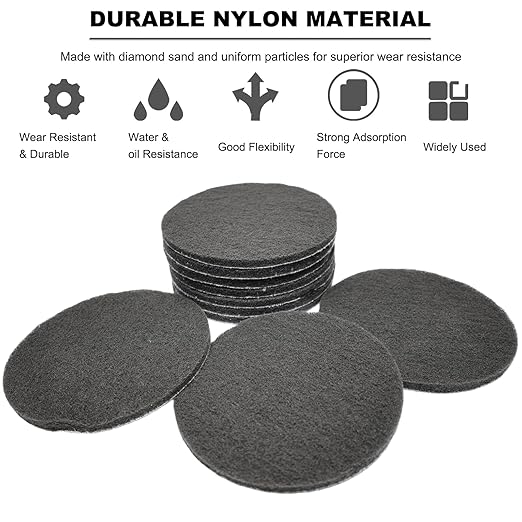 10 Pack 6 Inch Multipurpose Grey Scrubber Scouring Pads Flocking Scuff Pads -Hoop and Loop Scuff Pads Conditioning Discs Polishing Pad for Furniture Automotive Cleaning, Rust Removal (800 Grit)
