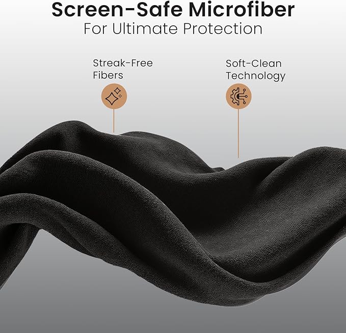 EVEO Glasses Cleaning Cloth - (6 Pack) Lens Cleaning Cloth Glasses Cleaner - Microfiber Cloth for Glasses Microfiber Cloth Eyeglass Cleaner, Screen Cleaner, Camera, Eyeglasses, VR/AR (Black & Orange)