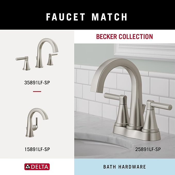 Delta Faucet Becker (1-Pack) Toilet Paper Holder, SpotShield Brushed Nickel, Wall Mounted Euro Hook Design BCK50-DN