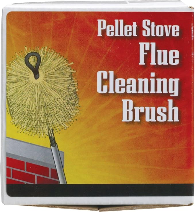 Meeco's Red Devil 84333 4" Round Fiberglass Pellet Stove Chimney Brush - Compact, Low-Profile Design for Angles & Bends Up to 90° (1/4-20 Thread)
