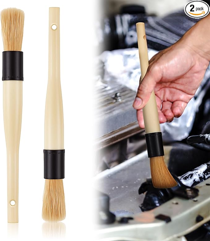 Patelai 2 Pack of Parts Cleaning Brush Home and Auto Use Parts Cleaner for Cleaning Auto Engine, Small Motors, Car Detailing, Wheels, Boats, Air Vents, Machinery