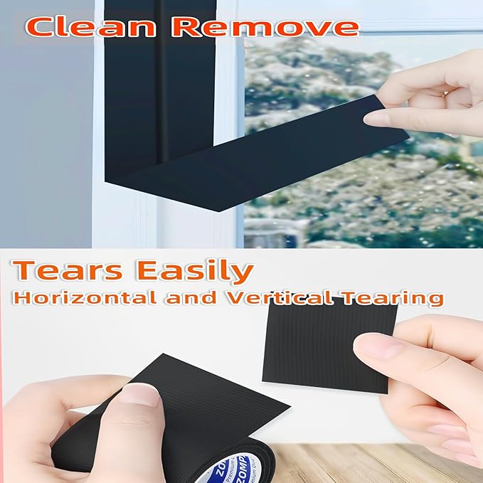Strong Adhesive Cloth Weather Stripping Tape,1.8inx33FT,Black for Sliding Windows and Door Frames - Seal Strip for Soundproofing,Dustproof, Waterproof,and Windproof-Durable and Wear Resistant