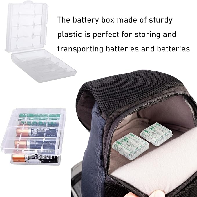 10 Pcs Clear Plastic Cell Battery Storage Case Holder Box, AA/AAA Cell Battery Storage Case, Batterys Cases Hard Plastic Batteries Storages Boxes, for AA/AAA Batteries and Rechargeable Batterie