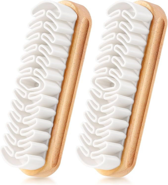 2 Pcs Suede Shoe Brush Nubuck Leather Cleaner Shoes Shine Dauber Crepe Applicators Set with Cleaning Eraser Cloth(2 Suede Brushes)