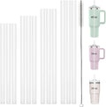Dakoufish Replacement Straws For Stanley Cup 12oz 16oz 20oz 30oz 40oz Tumblers,12 Pcs Mix Size Reusable White Plastic Straws With 1 Cleaning Brush,Dishwasher Safe