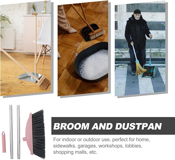 Handle Broom for Efficient Sweeping Angle Design for Indoor and Outdoor Cleaning for Pet Hair and Patio Use Ergonomic Handle for Comfortable Grip