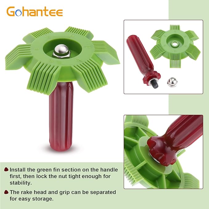 Fin Straightener Comb Air Conditioner Fin Comb Radiator Condenser AC Cleaner Repair Tool Air Conditioning Brush Accessory for Cleaning Car Automotive Refrigeration Radiator Evaporator 2Pcs
